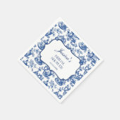 Bridal Shower Tea Party Blue White Chinoiserie スタンダードカクテルナプキン (角)