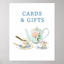 Bridal Shower Tea Party Cards & Gifts Sign ポスター