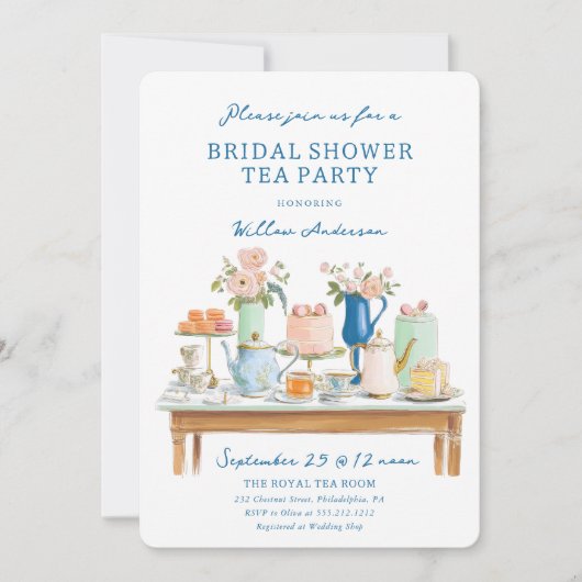 Bridal Shower Tea Party Invitation  招待状 (正面)