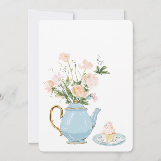 Bridal Shower Tea Party Invitation Illustration 招待状 (裏面)