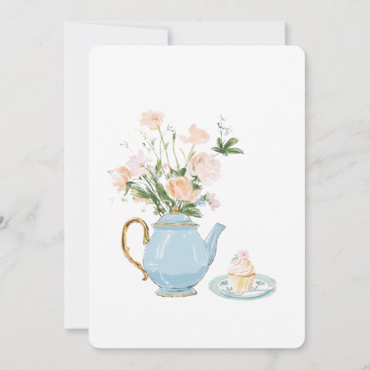 Bridal Shower Tea Party Invitation Illustration 招待状 (裏面)