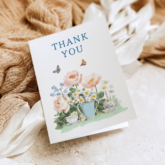 Bridal Shower Tea Party Invitation Thank You Card 招待状