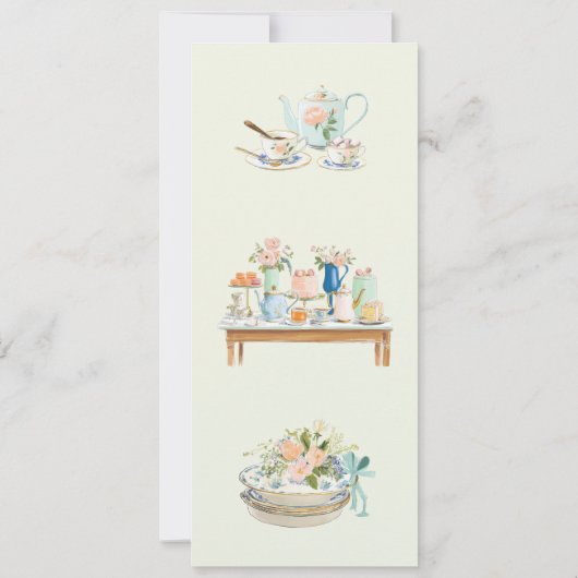 Bridal Shower Tea Party Menu  招待状 (裏面)