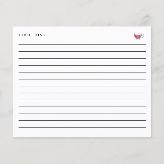 Bridal Shower Tea Party Recipe Love is Brewing (裏面)