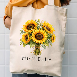 Bridal Shower | Teacher Mom Sunflower Name トートバッグ