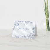 Bridal Shower Thank You Card Something Blue Stripe サンキューカード (正面)