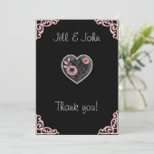 Bridal Shower Thank You Note Heart Wedding Card サンキューカード (スタンド正面)