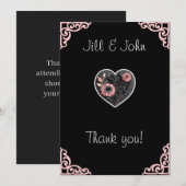 Bridal Shower Thank You Note Heart Wedding Card サンキューカード (正面/裏面)