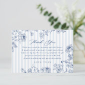 Bridal Shower Thank You Something Blue Floral Card サンキューカード (スタンド正面)