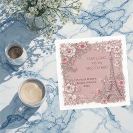 Bridal Shower Traveling from Miss to Mrs Vintage  スタンダードカクテルナプキン