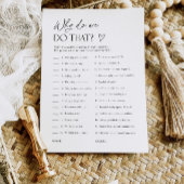 Bridal Shower Wedding Customs Matching Game Card 招待状