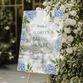 Bridal Shower Welcome Sign, Classic Blue Hydrangea アクリルサイン