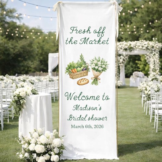 Bridal Shower Welcome Sign Fabric Banner, Personal 横断幕