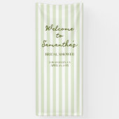 Bridal Shower Welcome Sign Green Stripe Banner 横断幕 (縦)