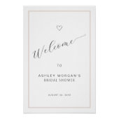 Bridal Shower Welcome Sign | Minimal Black Script  ポスター (正面)