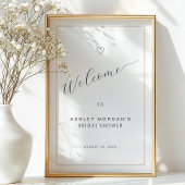 Bridal Shower Welcome Sign | Minimal Black Script  ポスター