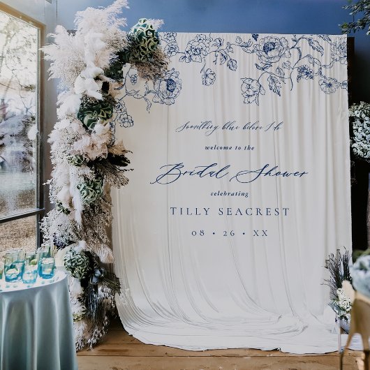 Bridal Shower Welcome Tapestry Something Blue Sign タペストリー