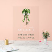 Bridal Shower Welcome Watercolor Gold Key & Clover アクリルサイン (ウェディング)
