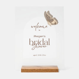 Bridal Shower Welcome Wooden Block Stand Frosted アクリルサイン