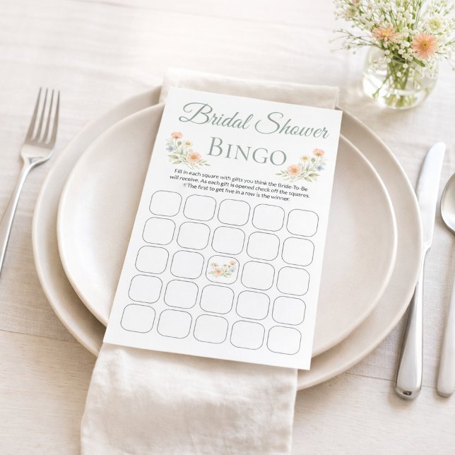 Bridal Shower Wildflower Bingo Game (クリエイターアップロード済み)