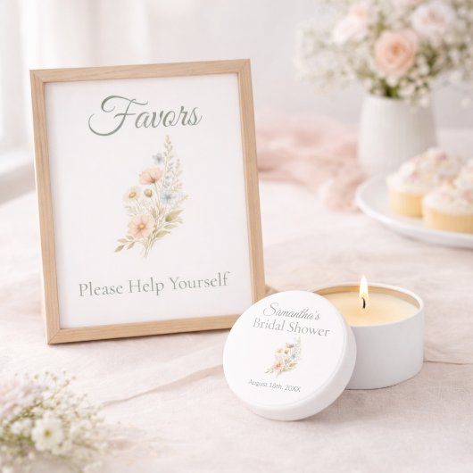 Bridal Shower Wildflower Favor Table Sign