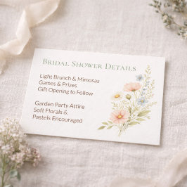 Bridal Shower Wildflower Garden Details エンクロージャーカード