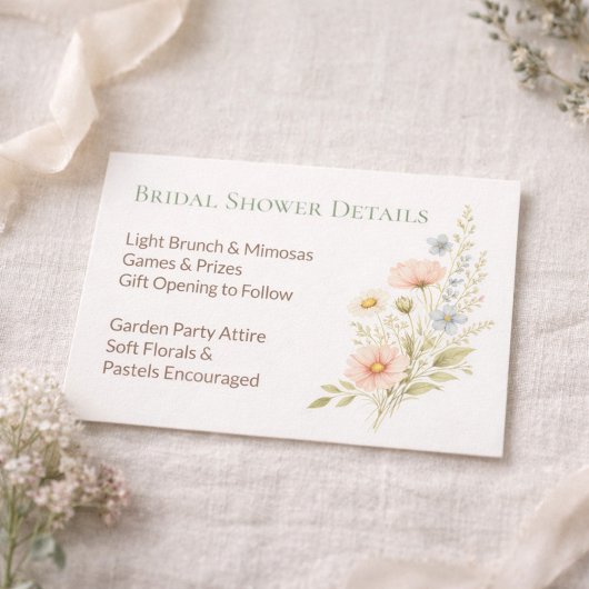 Bridal Shower Wildflower Garden Details エンクロージャーカード