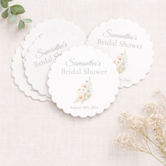 Bridal Shower Wildflower Garden Party ペーパーコースター
