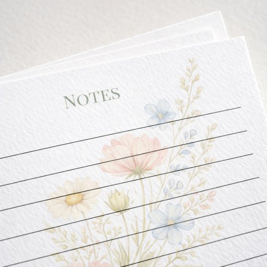 Bridal Shower Wildflower Recipe Card