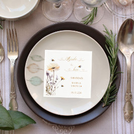 Bridal Shower wildflowers Bride to Bee スタンダードカクテルナプキン