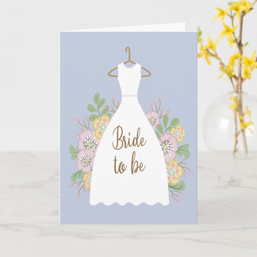 Bridal Shower with Dress and Flowers カード (黄色い花)