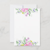 Bridal shower with wildflowers Pink Colors サンキューカード (裏面)