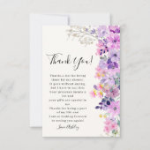 Bridal shower with wildflowers Purple Tones サンキューカード (正面)