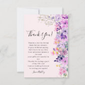 Bridal shower with wildflowers Purple Tones サンキューカード (正面)