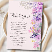 Bridal shower with wildflowers Purple Tones サンキューカード