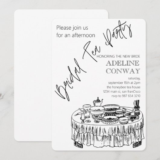 Bridal Tea Celebration 招待状 (正面/裏面)