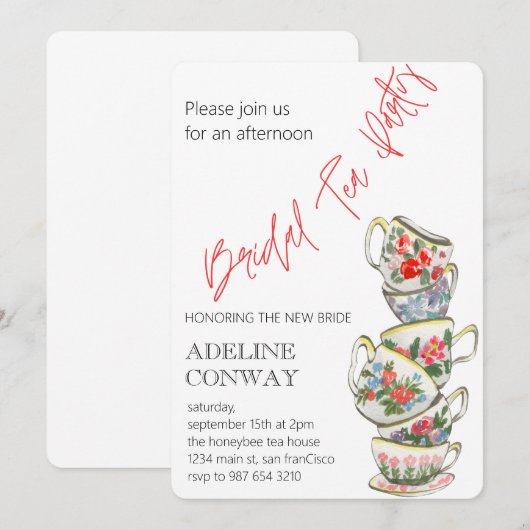 Bridal Tea Celebration 招待状 (正面/裏面)