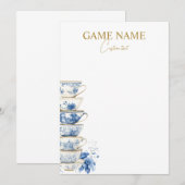 Bridal Tea Party Bridal Shower Game Template アドバイスカード (正面/裏面)