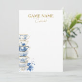 Bridal Tea Party Bridal Shower Game Template アドバイスカード (スタンド正面)