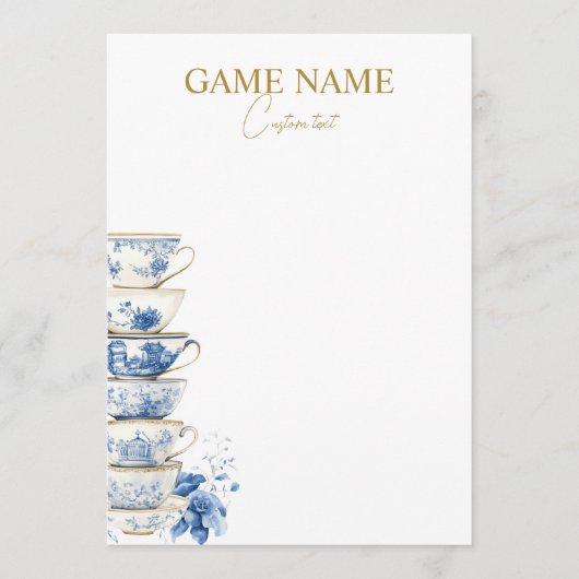 Bridal Tea Party Bridal Shower Game Template アドバイスカード (正面)