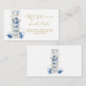 Bridal Tea Party Chinoiserie Blue Recipe Card エンクロージャーカード (正面/裏面)