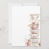 Bridal Tea Party Chinoiserie Pink Bridal Shower In 招待状 (裏面)