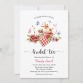 Bridal Tea Party Floral Bridal Shower  招待状 (正面)