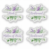 Bridal Team Purple Romantic Floral Split Border シール (正面)