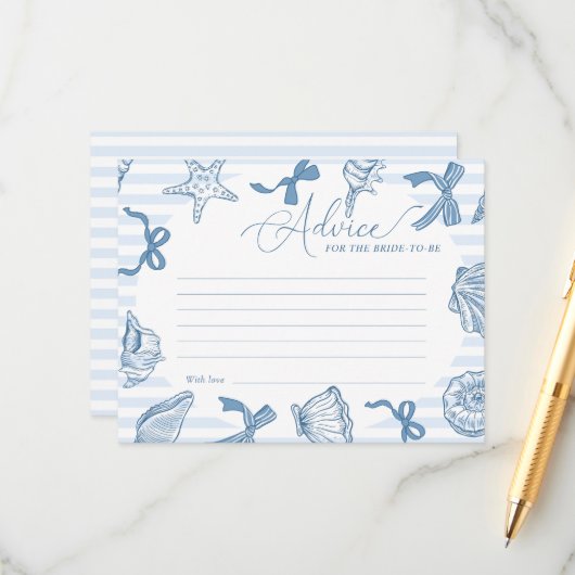 Bridal Toast On The Coast Seashells Advice Bridal エンクロージャーカード (正面/裏面インサイチュ)