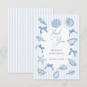 Bridal Toast On The Coast Seashells Bridal Shower サンキューカード (正面/裏面)