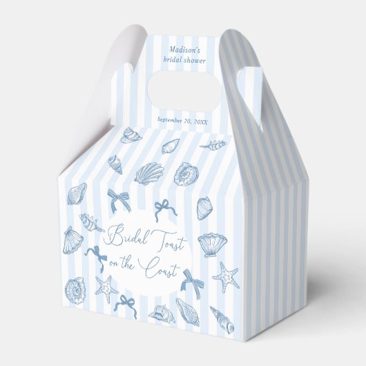 Bridal Toast On The Coast Seashells Bridal Shower フェイバーボックス (正面サイド)