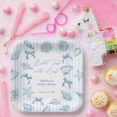 Bridal Toast On The Coast Seashells Bridal Shower ペーパープレート (パーティー)