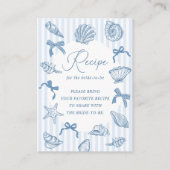 Bridal Toast On The Coast Seashells Recipe Bridal エンクロージャーカード (正面)