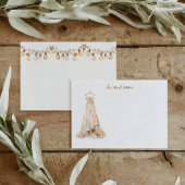 Bridal Wedding Dress Boho Personalized Stationery ノートカード